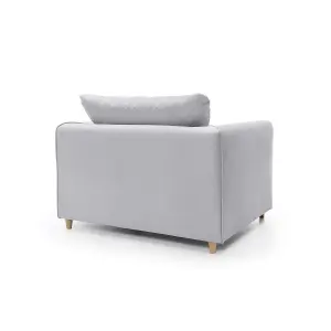 Chicago Velvet Armchair in Light Grey