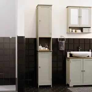 Bath Vida Priano Grey 2 Door Tall Bathroom Cabinet