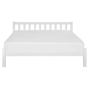 Wooden EU King Size Bed White FLORAC