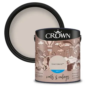 Crown Walls & Ceilings Matt Emulsion Paint Linen Blend - 2.5L