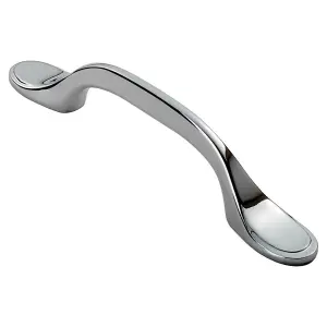 2x 128mm Shaker Style Cabinet Pull Handle 76mm Fixing Centres Polished Chrome