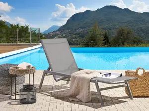 Sun Lounger Metal Grey VERNAZZA