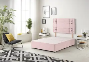 Somnior Flexby Plush Pink Divan Base With Headboard - Double