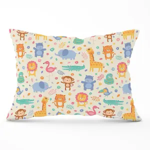 Cute Pastel Jungle Animals Cushions 33cm x 48cm