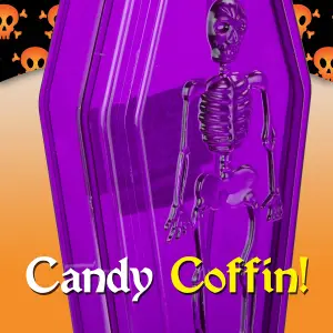 Halloween Sweet Bowl - Skeleton Coffin Box With Lid Scary Halloween Purple