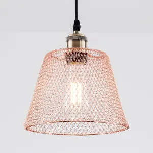 Easy Fit Compact Vintage Metal Lampshade Copper Finish, 3 Different Colours, Ceiling fitting Shade