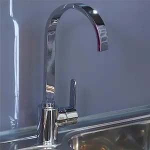 Reginox AMUR Chrome Single Lever Swan Neck Kitchen Mixer Tap