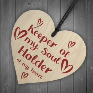 Red Ocean Valentines Day Novelty Gift Wood Heart Sign Anniversary Gift For Him Boyfriend Girlfriend Husband Wife