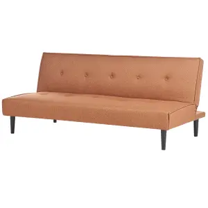 Beliani Retro Sofa Bed VISBY Golden Brown