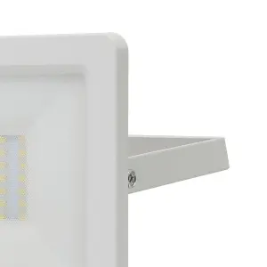 GoodHome Lucan AFD1019-IW White Mains-powered Cool white Outdoor LED PIR Floodlight 3000lm