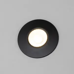 Litecraft 2 Pack Black Modern IP65 Fire Rated Bathroom Downlights