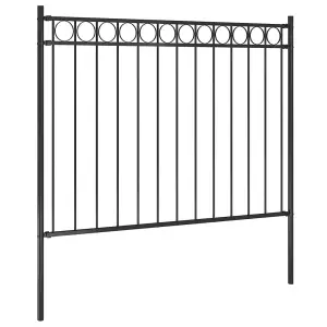 Berkfield Garden Fence Steel 1.7x1 m Black