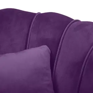 Velvet Purple Daisy Accent Chair