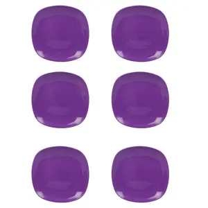 URBNLIVING 3cm Height Purple 6 Plastic Side Plates