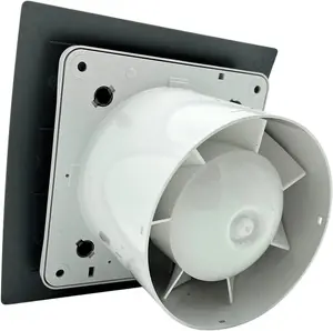 AirTech-UK Bathroom Extractor Fan 100 mm / 4" White with Metallic band Linea Front Panel with Timer