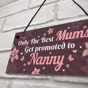 Red Ocean Mum Promoted To Nanny Hanging Plaque Gift For Mum Nanny Mothers Day Gifts Mummy Nanny To Be Gifts