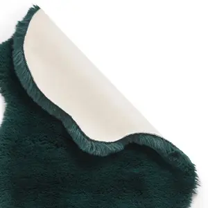 Sheepskin Jewel Green Plain Shaggy Rug, 50mm Thickness Modern Rug for Bedroom, Living Room, & Dining Room-60cm X 90cm (Single)