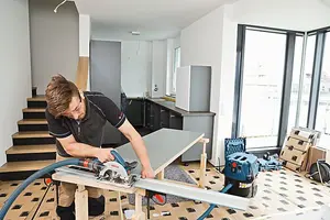 Bosch 18v GKS 18V-57 G 165mm Cordless Circular Saw Bare Lboxx + 800mm Guide Rail