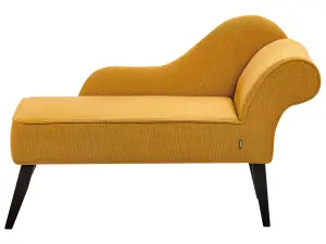 Right Hand Fabric Chaise Lounge Mustard BIARRITZ