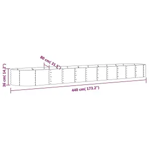 Berkfield Garden Planter Powder-coated Steel 440x80x36 cm Green