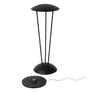 Lucide Renee Modern Rechargeable Table lamp Outdoor - LED Dim. 2700K/3000K IP54 - wireless charging pad - Black