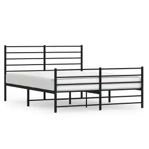 Berkfield Metal Bed Frame with Headboard and Footboard Black 150x200 cm 5FT King Size