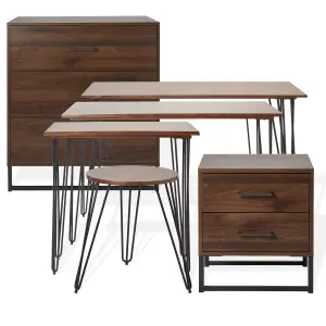 Zorras Matt walnut effect Desk (H)730mm (W)1200mm (D)600mm