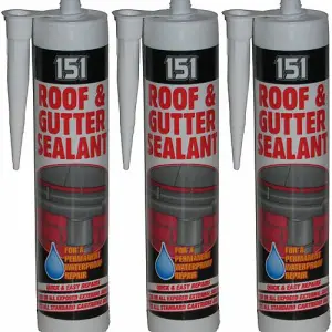 151 Roof & Gutter SEALANT, Black (Pack of 3)