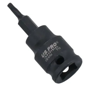 T10 Male Torx Star Impact Impacted Shallow Short Bit Socket 3/8in drive