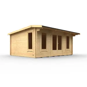 18ft x 12ft (5350mm x 3550mm) Horsforth "The Utah" 44mm Log Cabin With 3 Windows