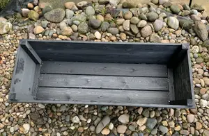 Wooden Trough Black Planter Garden Extra Deep Vegetable Extra Large Tub Fully Assembled