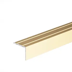 Self-adhesive anodised aluminium anti non slip stair edge nosing trim 900mm x 25mm x 20mm A36 gold