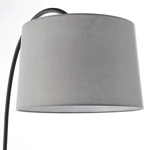 Luminosa Carlson 1 Light Floor Light Matt Black & Light Grey Cotton Mix, E27