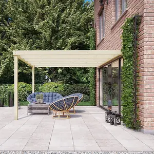 Wall Mounted Box Pergola - Wood - L300 x W420 x H270 cm - Light Green