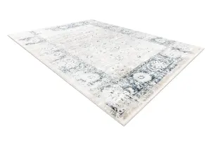 DISTIN 0843A white / navy blue / blue modern carpet - Ornament, frame, 160x230 cm