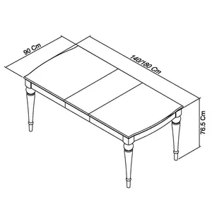 Moira Extendable Solid Wood Base Dining Table Soft Grey / 77cm H x 140cm W x 90cm D