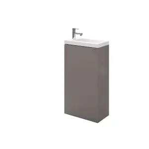 GoodHome Imandra Gloss Anthracite Single Freestanding Bathroom Cloakroom unit (H) 790mm (W) 43.6mm