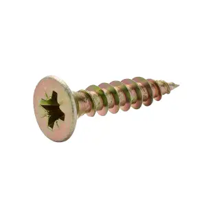 Diall Double-countersunk Yellow-passivated Carbon steel Screw (Dia)6mm (L)30mm, Pack of 100