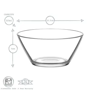 LAV - Vega Glass Serving Bowls - 10.5cm - Pack of 6