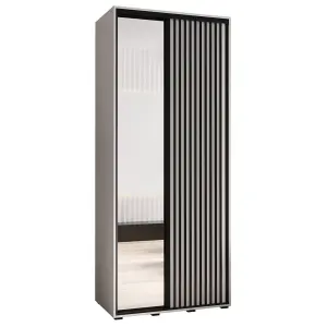 Sapporo II - Crisp White Mirrored Sliding Door Wardrobe - Compact Storage for Modern Living (H)2050mm (W)1100mm (D)600mm