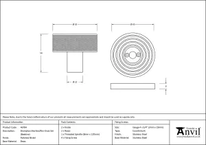 From The Anvil Polished Nickel Brompton Mortice/Rim Knob Set (Beehive)