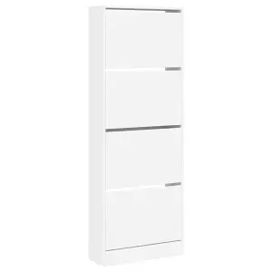 Shoe Cabinet White 60x21x163.5 cm Engineered Wood