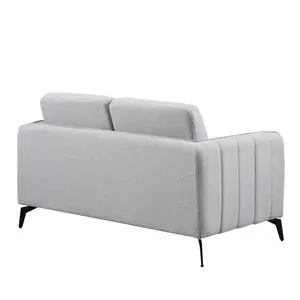 Oslo Modern Scandi Style Fabric Living Room 2 Seater Sofa (Light Grey)