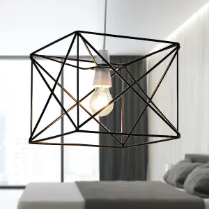 First Choice Lighting Geosphere Matt Black with Brushed Gold Easy Fit Lightshade