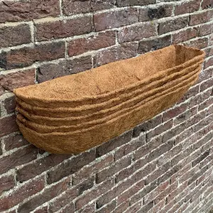 Pack of 5 Coco Wall Trough Planter Liner (75cm)