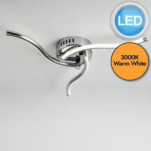 First Choice Lighting Ara Chrome LED Flush Ceiling Light