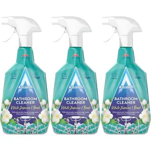 Astonish Bathroom Cleaner Spray White Jasmine & Basil 750ml (Pack of 3)