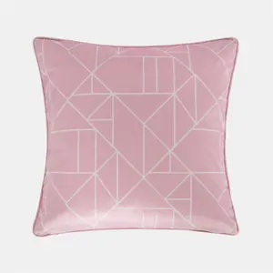 2 Pack Geo Matte Velvet Cushion Covers, Blush - 45 x 45cm