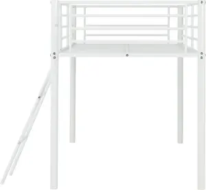 Kora Mid Sleeper Metal Bed Frame in White Finish fits  3ft Single Mattress