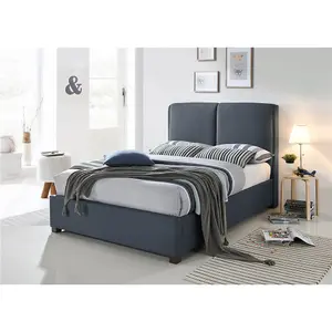 Designer Fabric Dark Grey Bed Frame - Double 4ft 6"